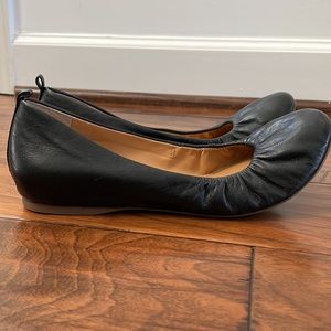 Black Leather Flats Jcrew 7.5